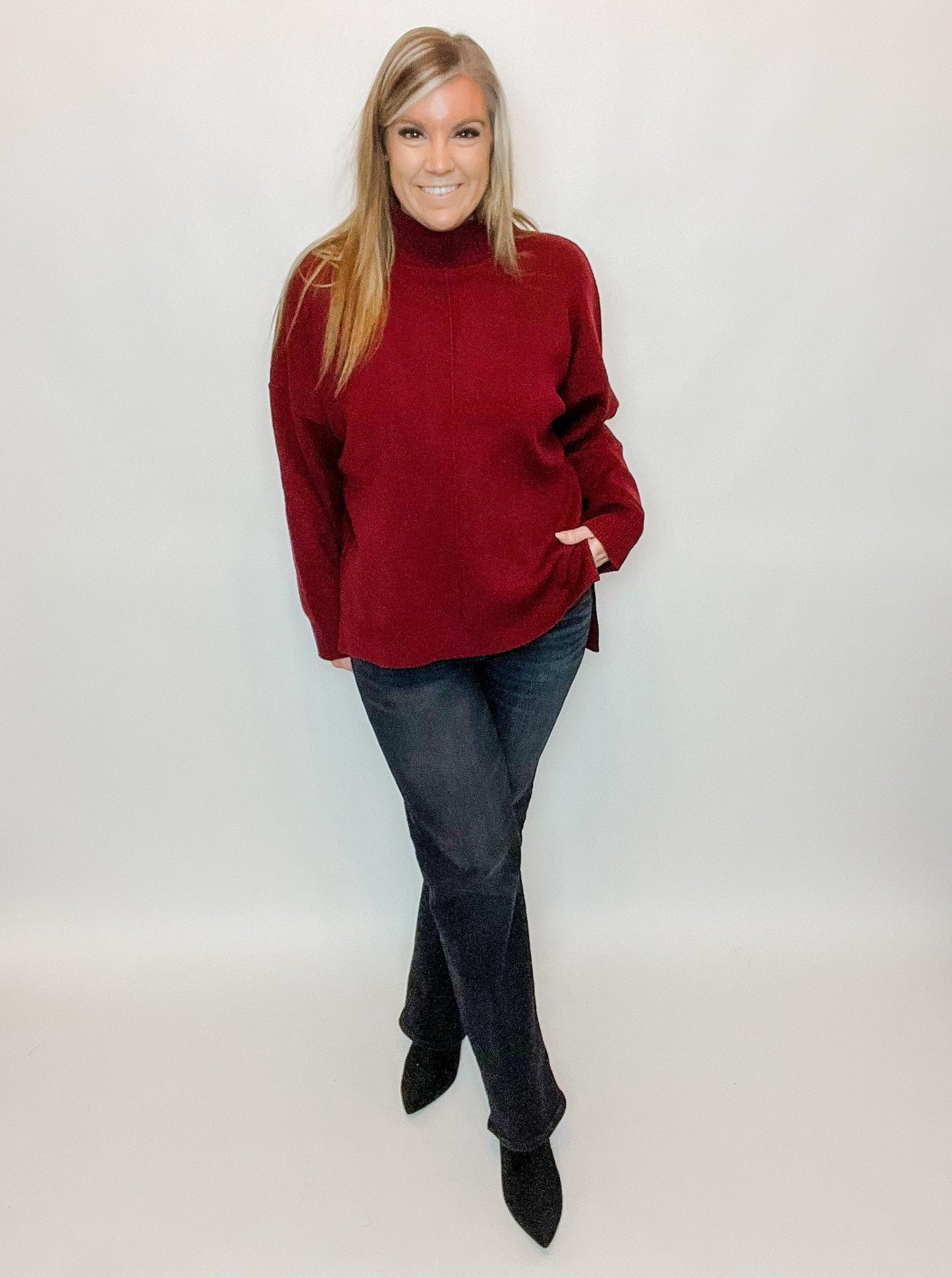 Front Seam Knit Sweater