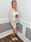 American Flag Cozy Knit Top