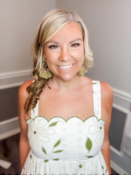 Tassel Hoop Earrings |OLIVE|