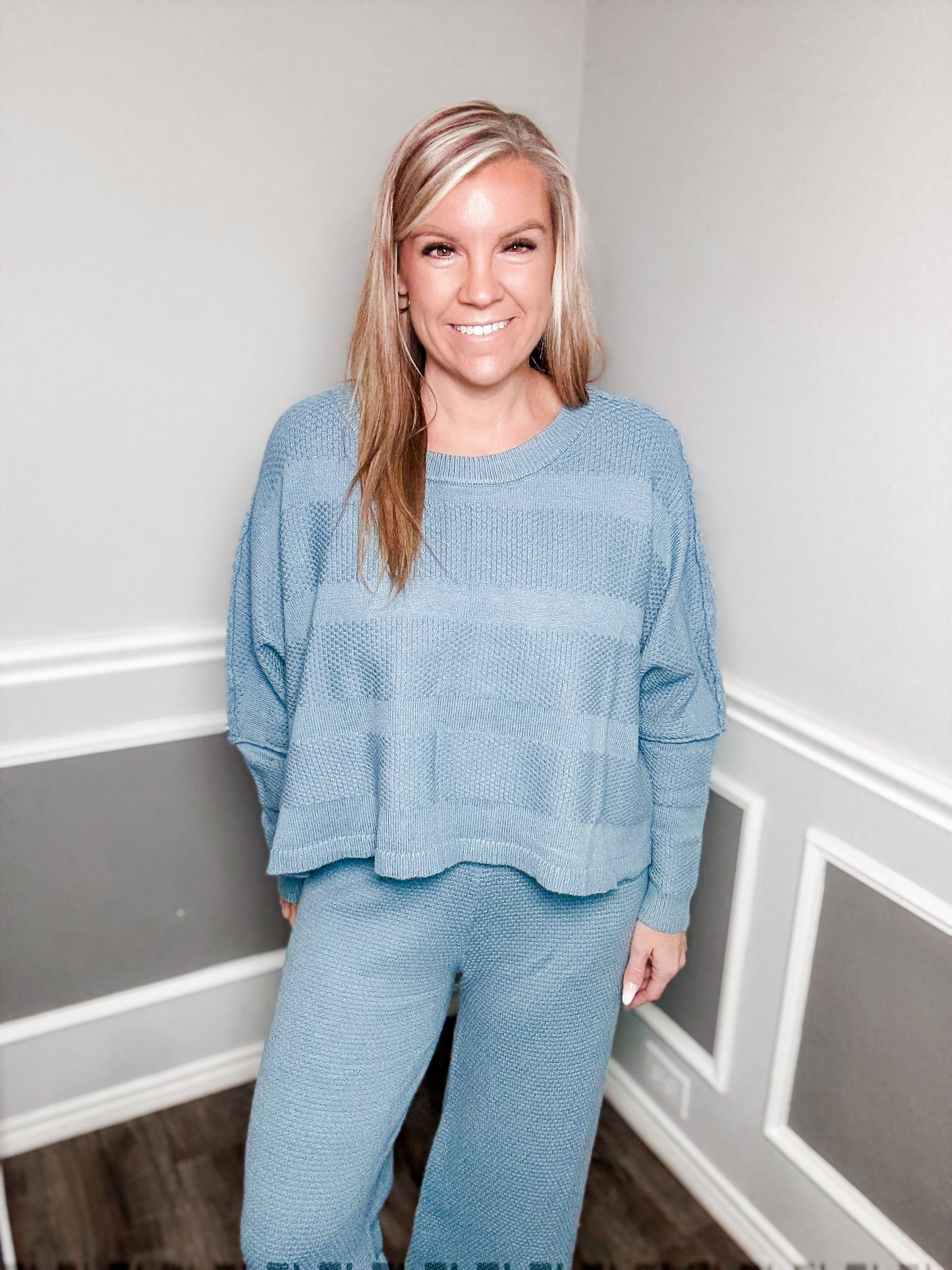 Oversized Sweater Set |Ocean Blue|