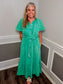 Mineral Wash Midi Dress |GREEN|