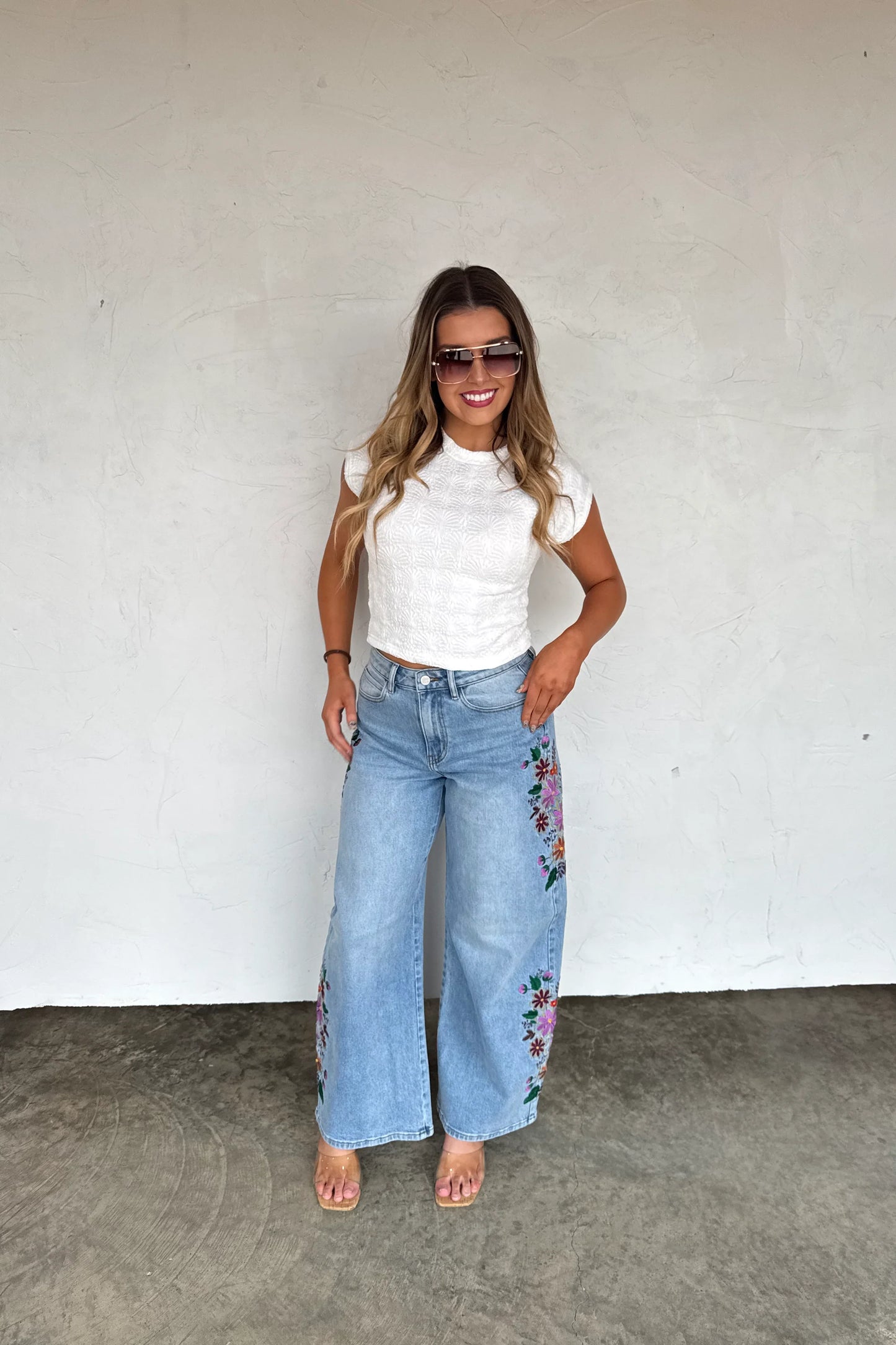 PREORDER: Floral Embroidered Jeans