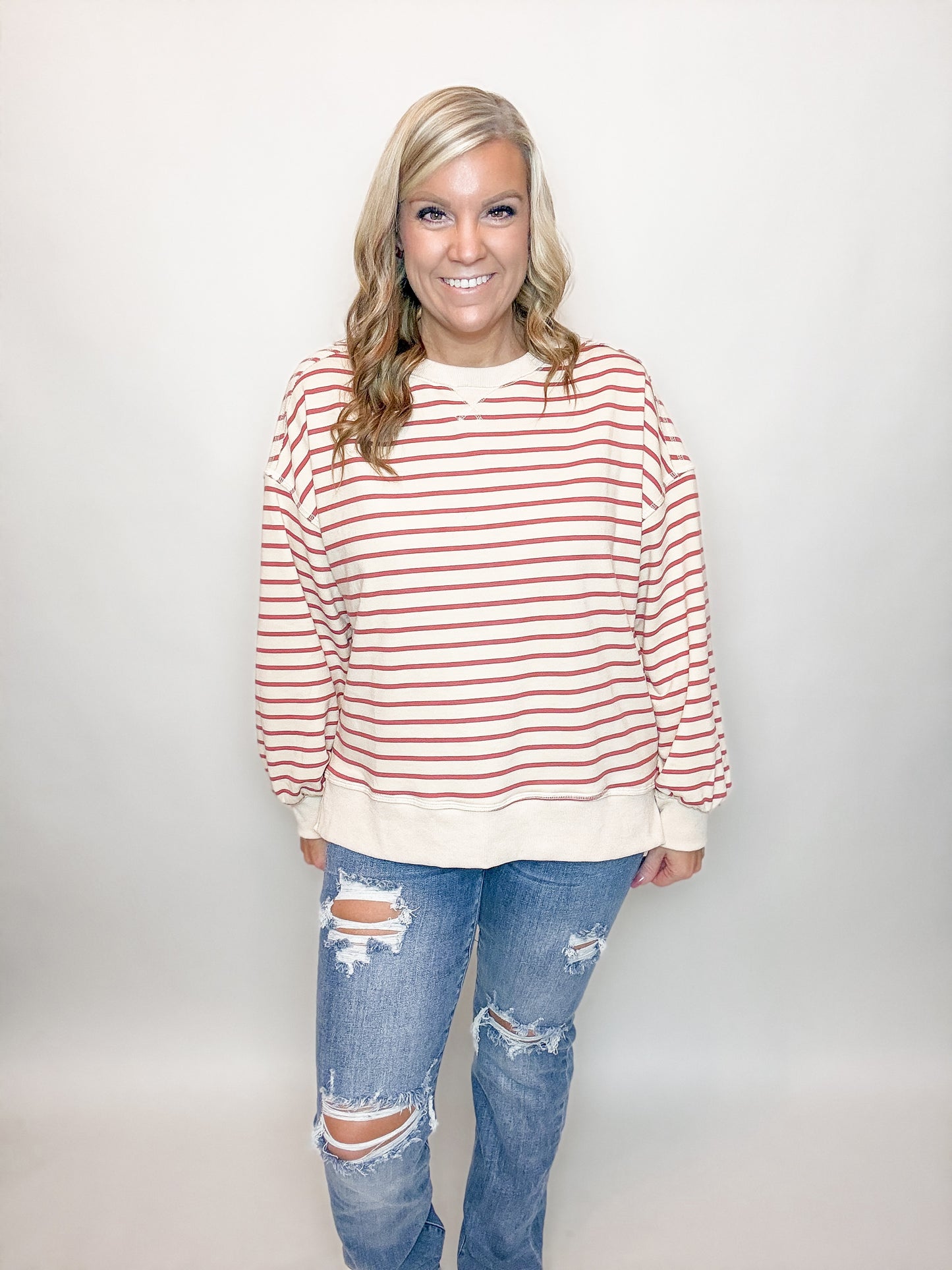 Striped Oversized Knit Top