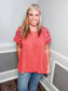 Embroidered Linen Top