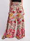 Floral Wide Leg Pants |ROSE|