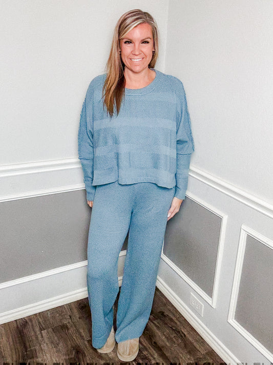 Oversized Sweater Set |Ocean Blue|