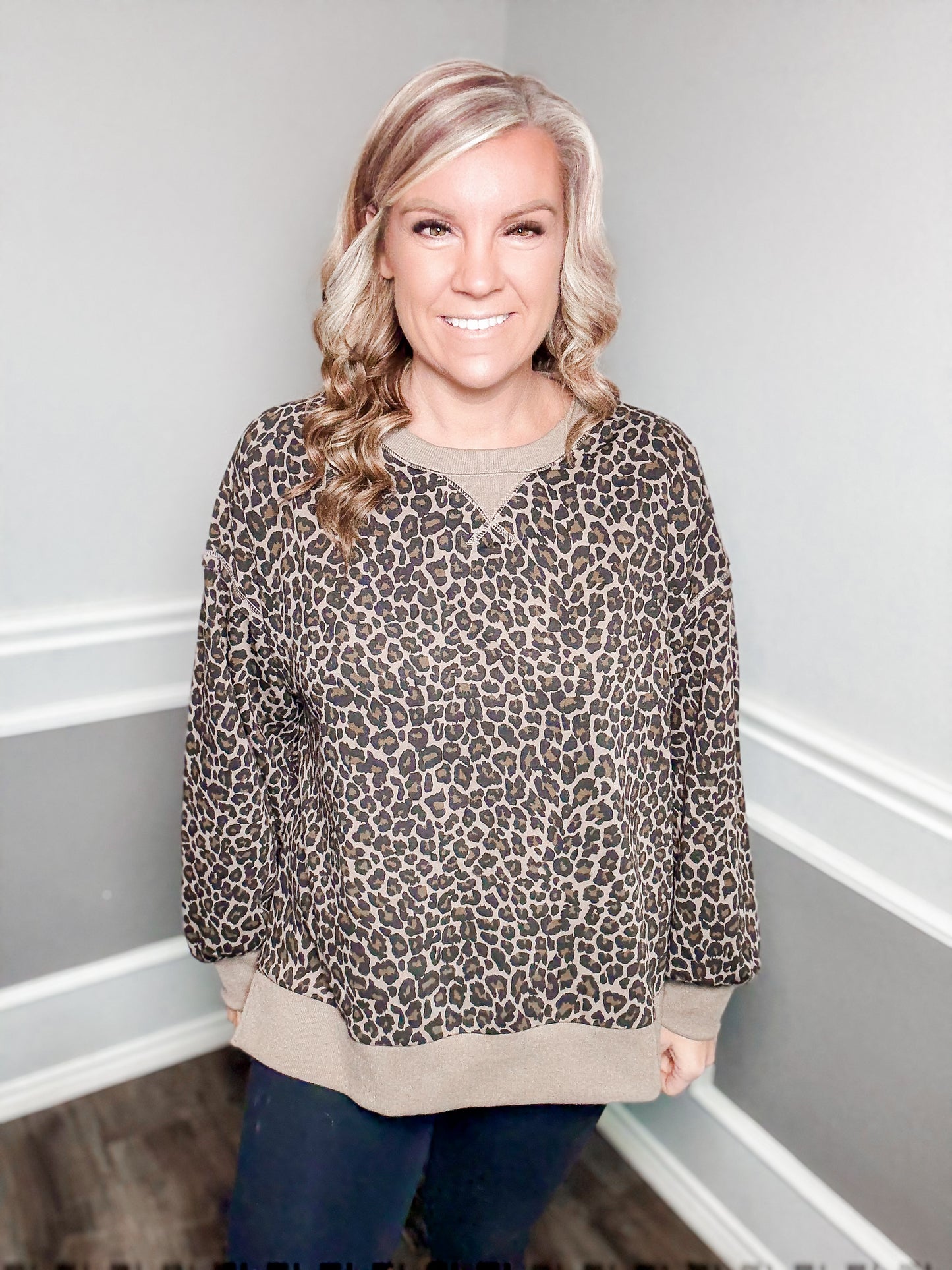Leopard Knit Casual Top