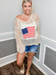 American Flag Cozy Knit Top