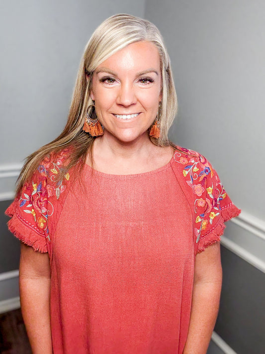 Tassel Hoop Earrings |RUST|