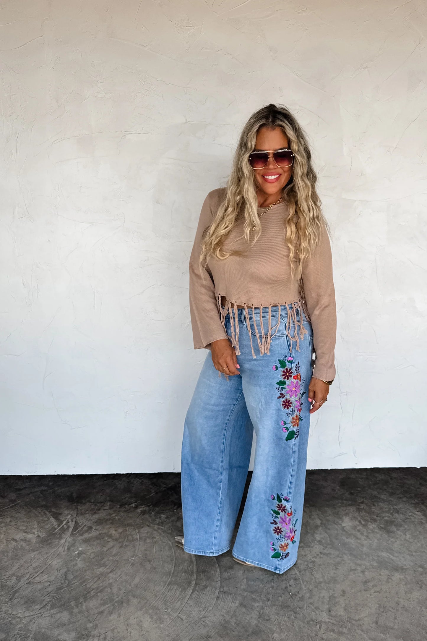 PREORDER: Floral Embroidered Jeans