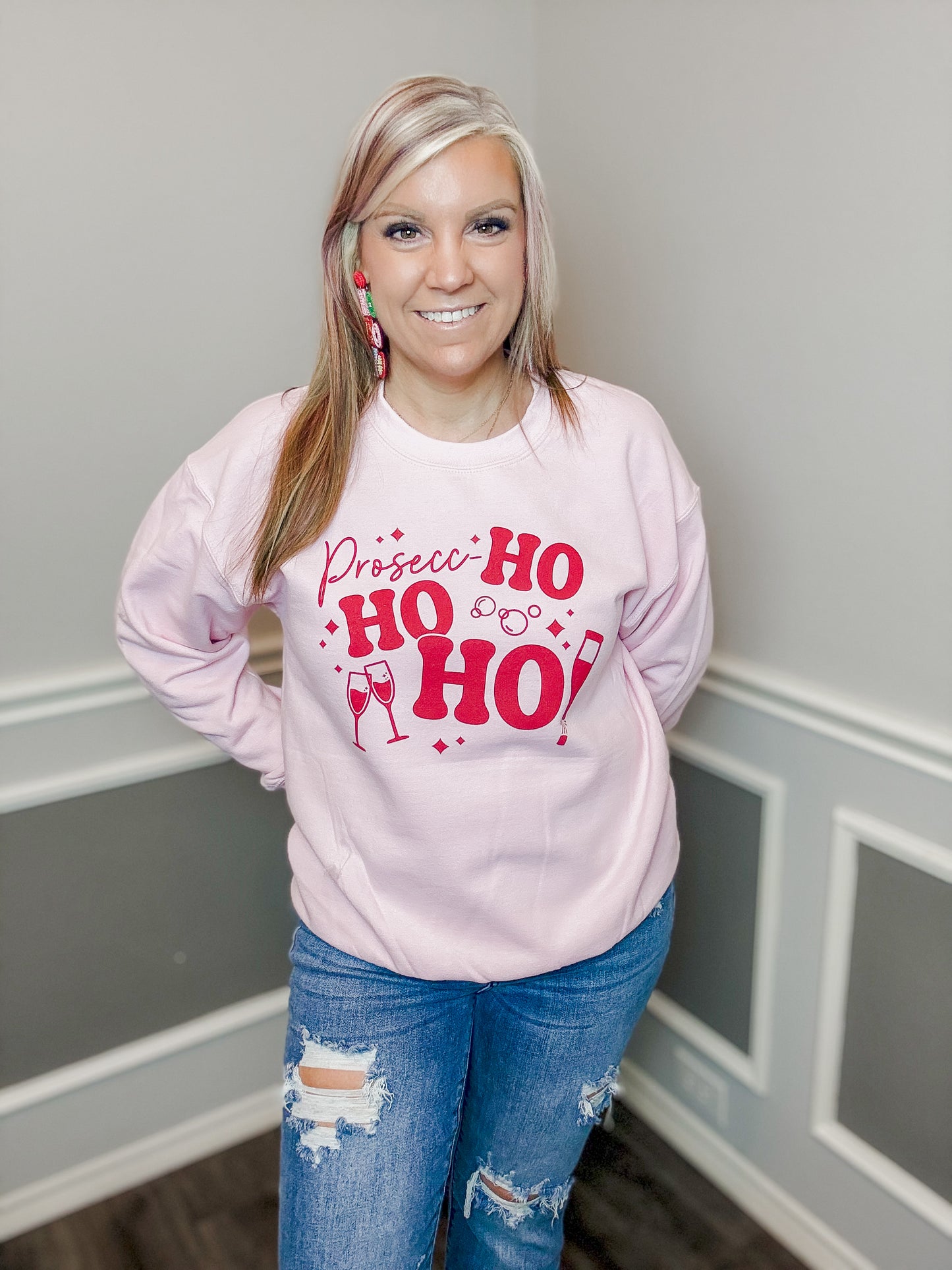 Prosecco Ho Ho Ho Graphic Sweatshirt