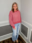 Two Tone Textured Knit Casual Sweater Top