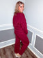 Oversized Cardi Sweater Set |WINE|