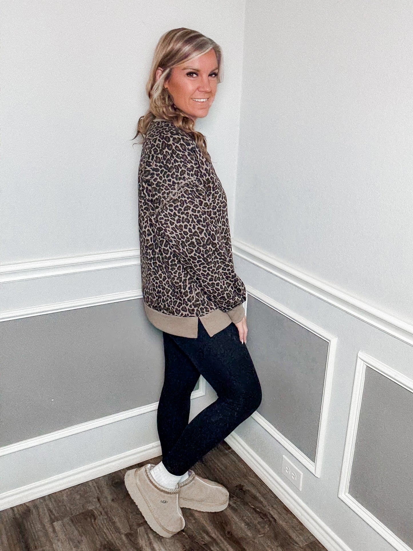 Leopard Knit Casual Top