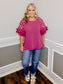 Embroidered Ruffled Linen Top