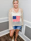 American Flag Cozy Knit Top