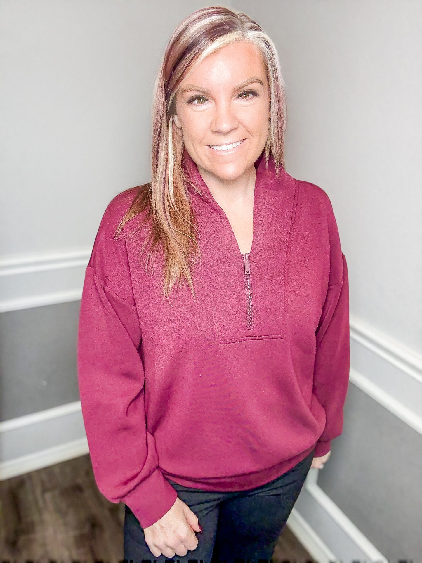 Scuba Luxe Pullover |WINE|