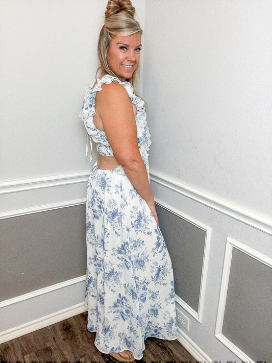 Floral Cutout Midi Dress