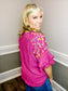 Embroidered Ruffled Linen Top