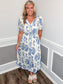 Floral Scalloped Midi Dress