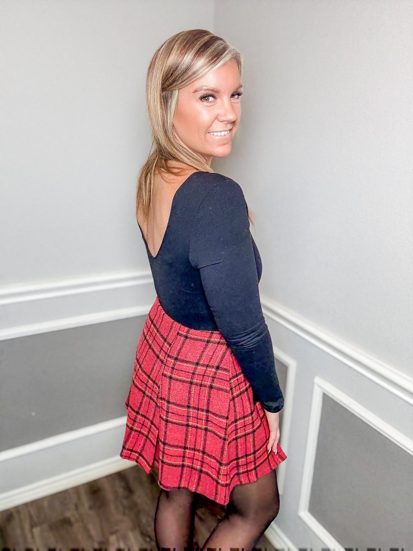 Velvet Bow Holiday Skort