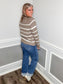 Stripe High Neck Knit Sweater
