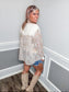 Floral Contrast Balloon Sleeve Shacket