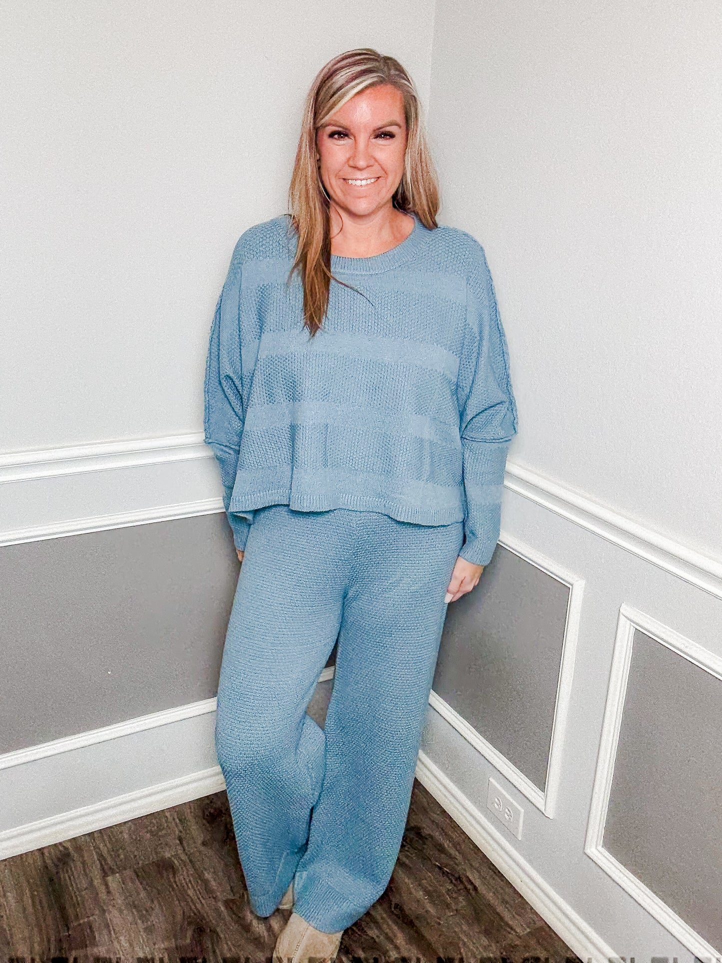 Oversized Sweater Set |Ocean Blue|