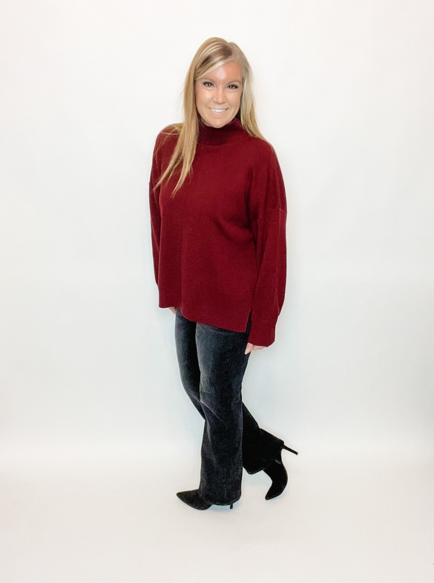 Front Seam Knit Sweater