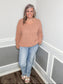 Chunky Knit Sweater Top With Flower Detail Sleeves