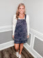 Washed Denim Overall Mini Dress