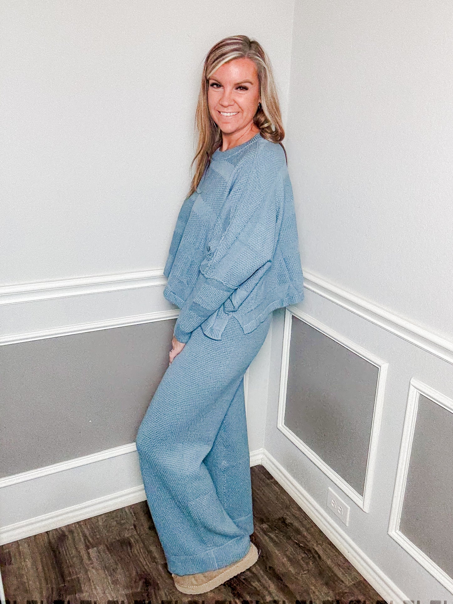 Oversized Sweater Set |Ocean Blue|