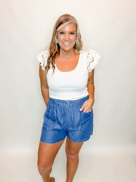 Chambray Shorts