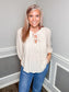 Front Tie Pleated Top |BEIGE|