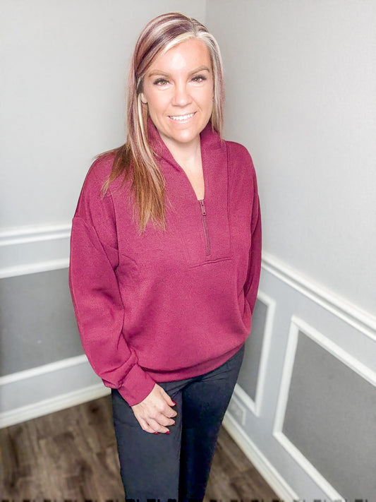 Scuba Luxe Pullover |WINE|