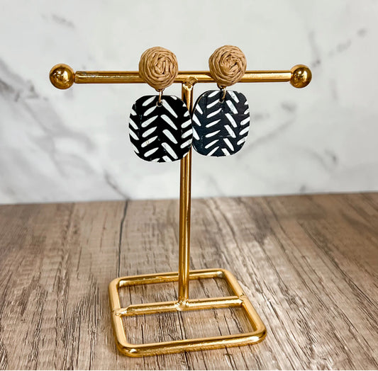 Black Raffia Earrings