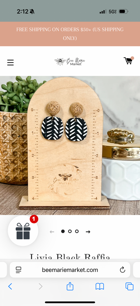 Black Raffia Earrings