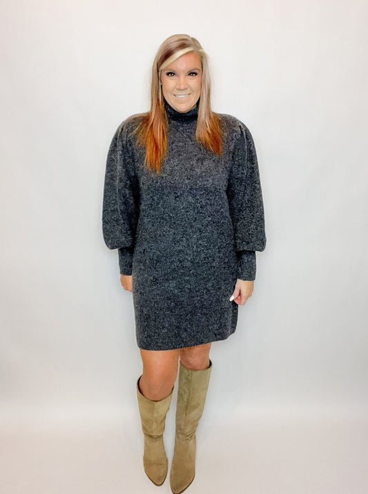 Mock Neck Sweater Dress