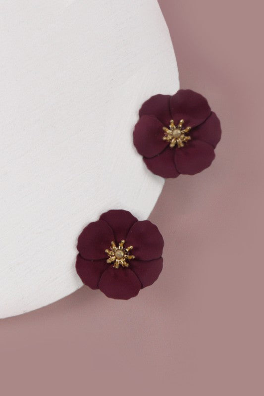 Matte Flower Stud Earrings