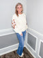 Floral Embroidered Sleeves Sweater Pullover Top