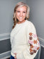 Floral Embroidered Sleeves Sweater Pullover Top