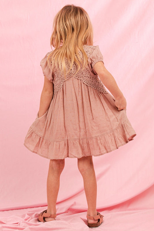 Crochet Lace Babydoll Dress |KIDS|