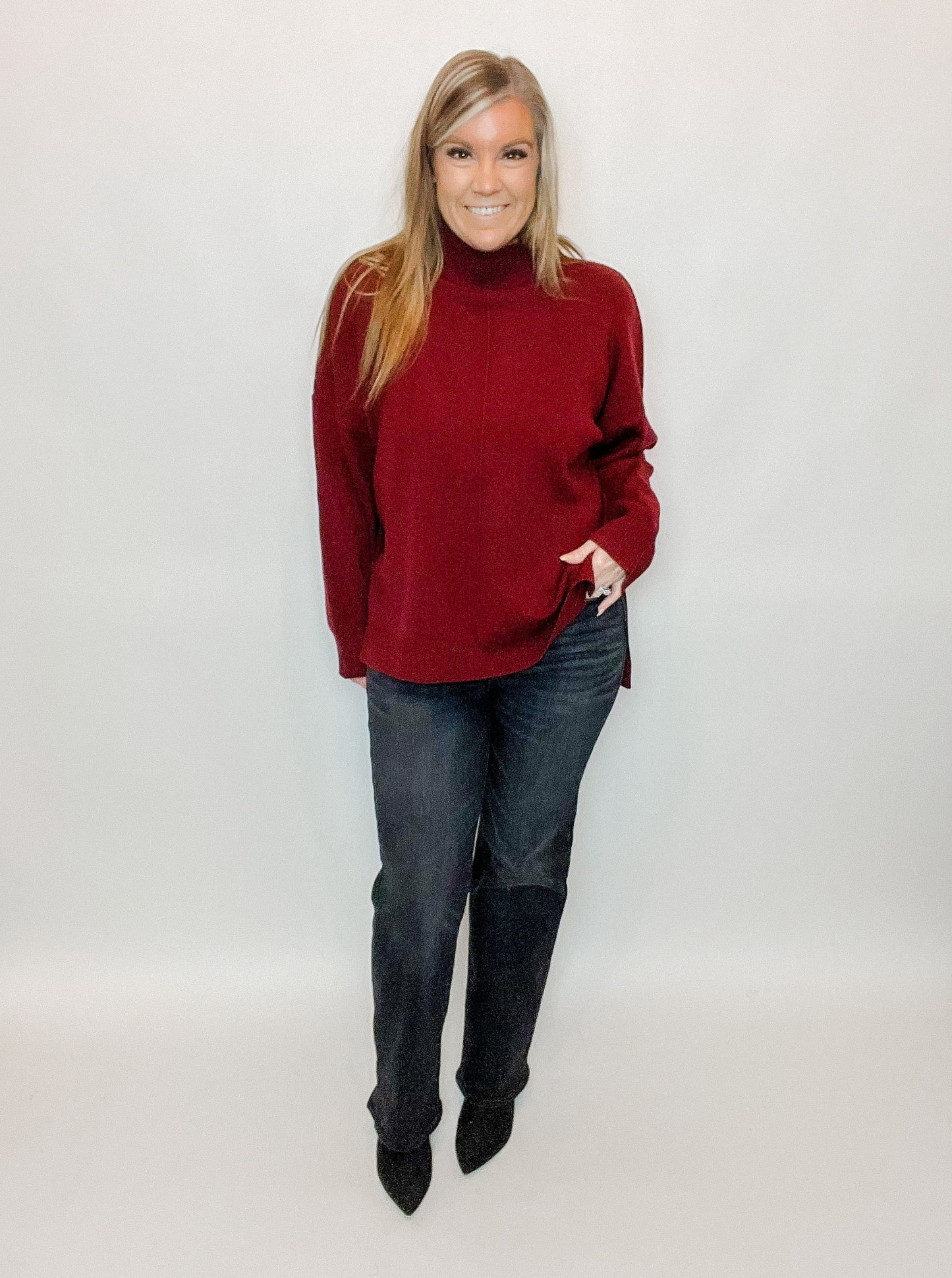 Front Seam Knit Sweater