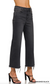 High Rise Washed Black Cropped Jean Pants