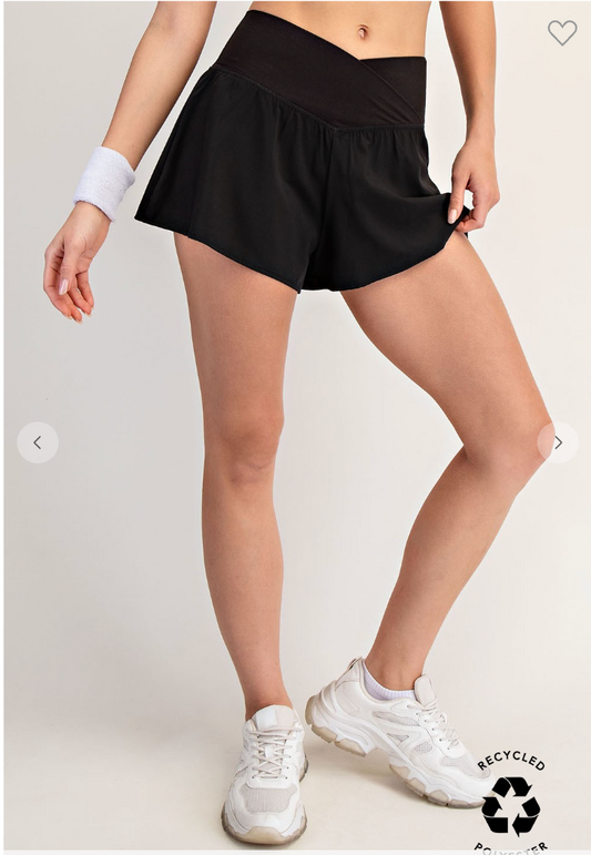 Crossover Flared Shorts