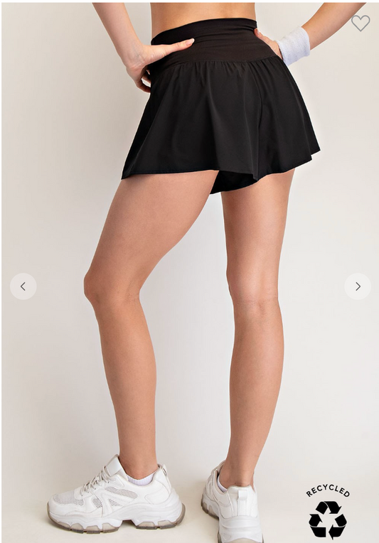 Crossover Flared Shorts