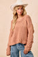 Chunky Knit Sweater Top With Flower Detail Sleeves