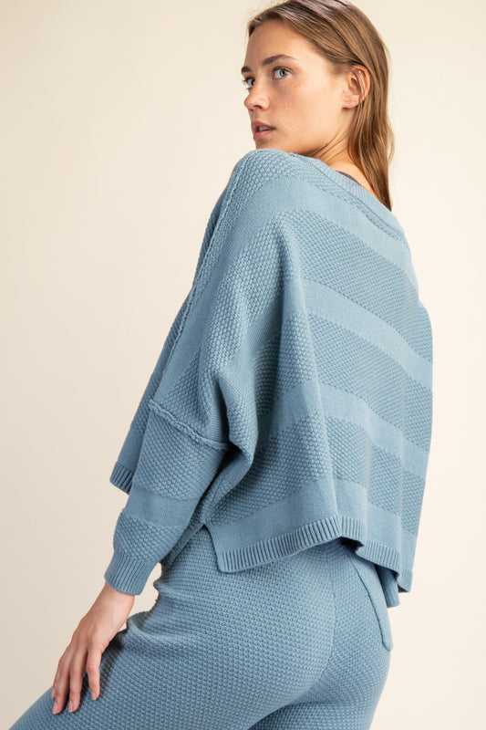 Oversized Sweater Set |Ocean Blue|